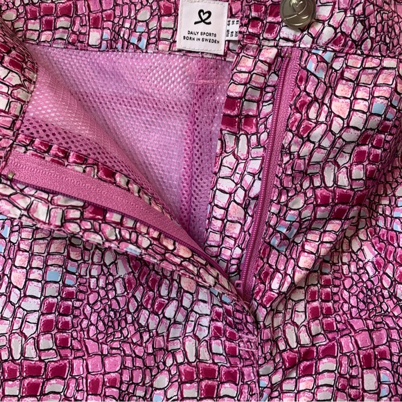 SZ 14 DAILY SPORTS VERONICA COURT SKORT PRINT PINK WHITE MESH SHORT UNDER SKIRT - Picture 4 of 8